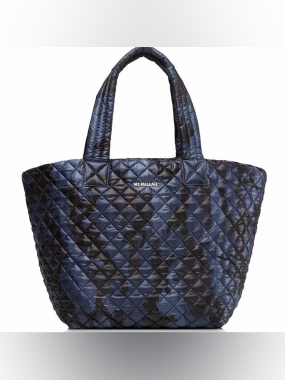MZ Wallace Quilted Navy Camouflage Metro Tote Deluxe